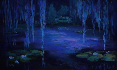 Pastel, Midnight at Monet's