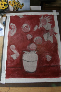 Step 1 is a wash with pastel.