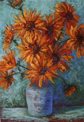 Vase With Twelve Sunflowers