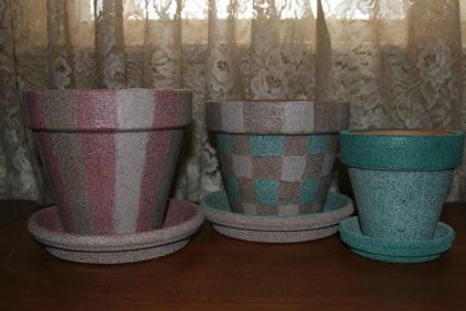 Flower Pots, sanded paint