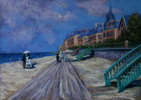 After Monet: Boardwalk at Trouville
