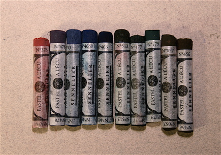 My favorite Sennelier dark colors.