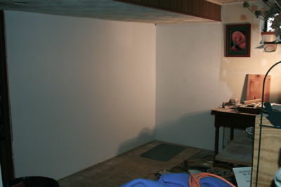 Painted drywall.