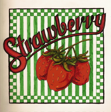 Label for Strawberry Jam, copyright E. Bachman