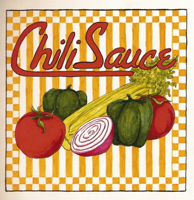 Label for Chili Sauce, copyright E. Bachman